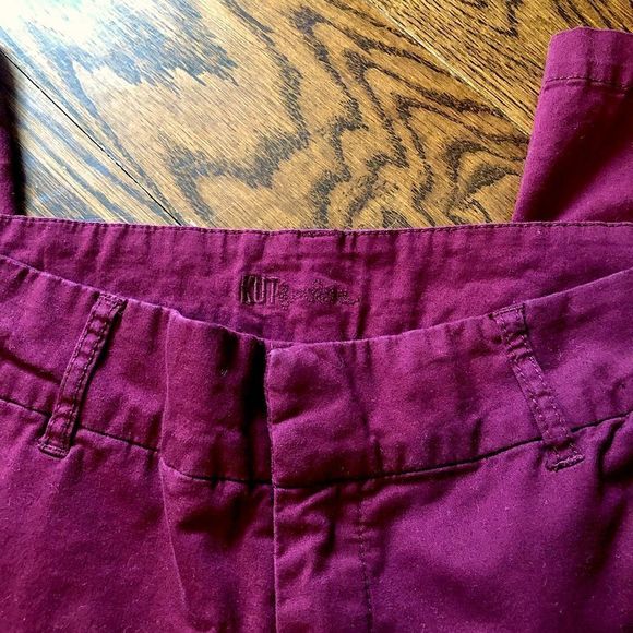 KUT FROM THE KLOTH Womens Maroon Cropped Pants Sz 8 - Picture 4 of 10